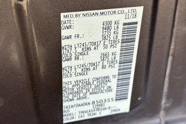 2019 Nissan NV Passenger NV3500 HD SL